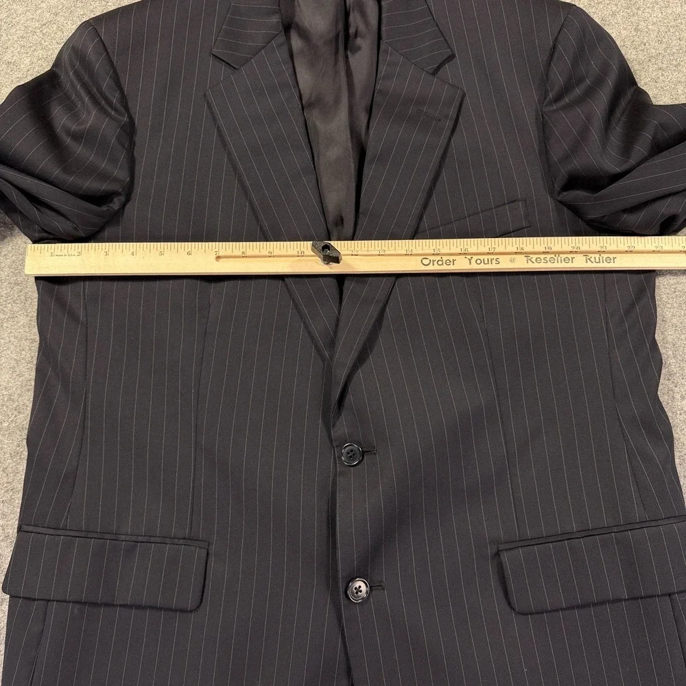 Brooks Brothers 1818 Madison Suit Jacket Mens 43R Navy Blue Pinstripe Two Button